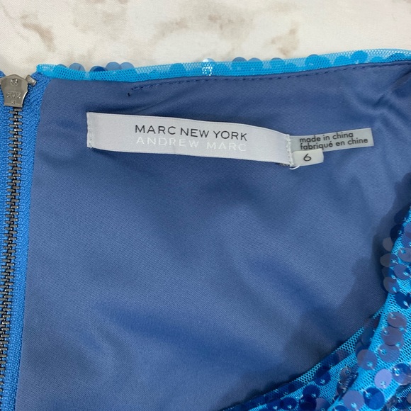 Marc New York Blue Cowl-Neck Sequined Dress - Picture 5 of 6